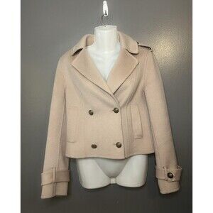 Belle & Bloom Jacket Womens Small Beige Wool Blend Double Breasted Peacoat